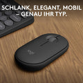 Logitech Pebble Mouse 2 M350s schlanke kabellose Bluetooth-Maus, mobil, leicht, anpassbare Taste, leise Klicks, Easy-Switch für Windows, macOS, iPadOS, Android, ChromeOS - Grafit