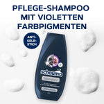Schwarzkopf Schauma Pflege-Shampoo Silberglanz (250 ml), Silbershampoo hilft gelbliche Verfärbungen zu reduzieren, Haarshampoo für graues, blondiertes oder gesträhntes Haar