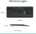 Logitech MK540 Advanced Kombi – Kabellose Tastatur und Maus für Windows, Deutsche QWERTZ-Tastatur – Schwarz