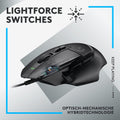 Logitech G G502 X Kabelgebundene Gaming-Maus - LIGHTFORCE Hybrid optisch-mechanische Primärschalter, HERO 25K Gaming-Sensor, Kompatibel PC, East Europe Package - macOS/Windows