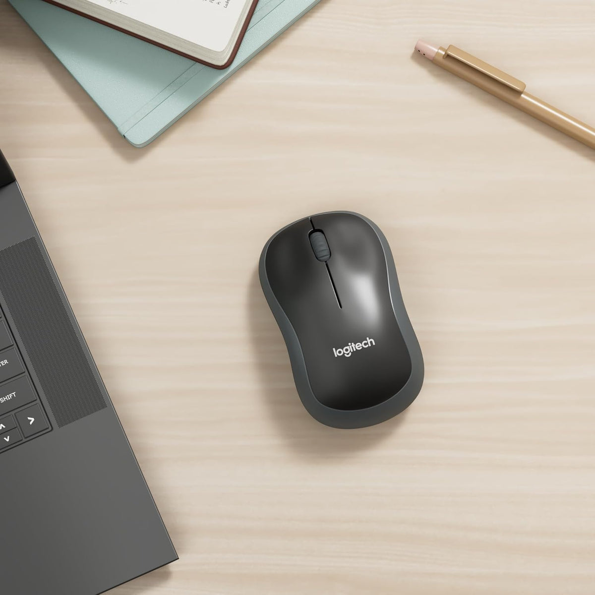 Logitech M185 Kabellose Maus, 2,4 GHz mit USB-Nano-Empfänger, 12 Monate Batterielaufzeit, 1000 DPI Optical Tracking, Für Links- und Rechtshänder, Kompatibel mit PC, Mac, Laptop - Grau