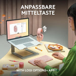 Logitech Pebble Mouse 2 M350s schlanke kabellose Bluetooth-Maus, mobil, leicht, anpassbare Taste, leise Klicks, Easy-Switch für Windows, macOS, iPadOS, Android, ChromeOS - Grafit