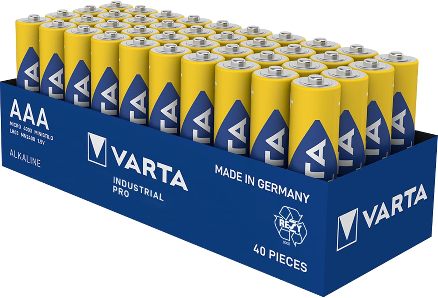 Varta Batterie Industrial PRO Batterie LR03 Tray, AAA (Micro)
