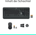Logitech MK540 Advanced Kombi – Kabellose Tastatur und Maus für Windows, Deutsche QWERTZ-Tastatur – Schwarz