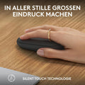 Logitech Pebble Mouse 2 M350s schlanke kabellose Bluetooth-Maus, mobil, leicht, anpassbare Taste, leise Klicks, Easy-Switch für Windows, macOS, iPadOS, Android, ChromeOS - Grafit