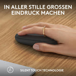 Logitech Pebble Mouse 2 M350s schlanke kabellose Bluetooth-Maus, mobil, leicht, anpassbare Taste, leise Klicks, Easy-Switch für Windows, macOS, iPadOS, Android, ChromeOS - Grafit