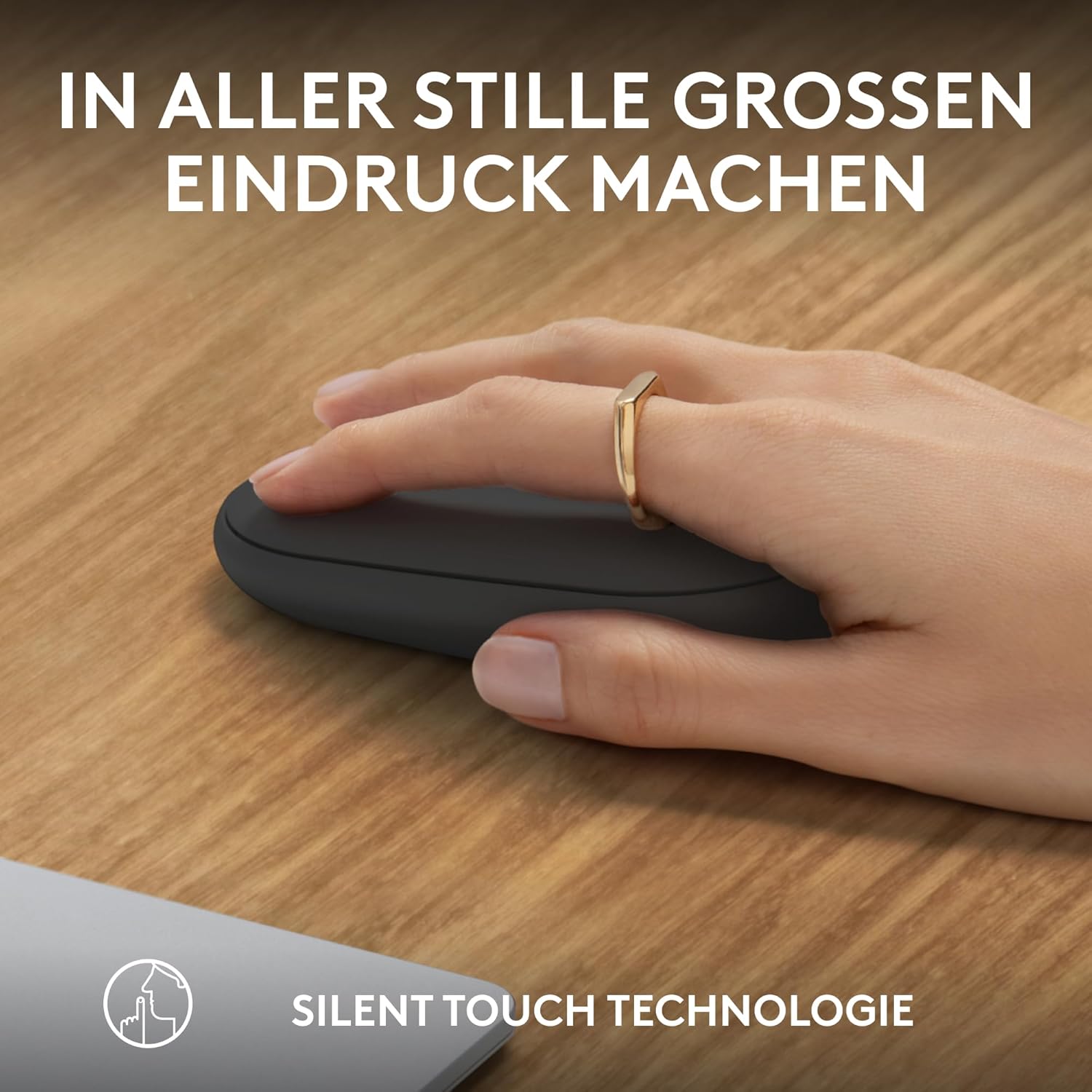 Logitech Pebble Mouse 2 M350s schlanke kabellose Bluetooth-Maus, mobil, leicht, anpassbare Taste, leise Klicks, Easy-Switch für Windows, macOS, iPadOS, Android, ChromeOS - Grafit