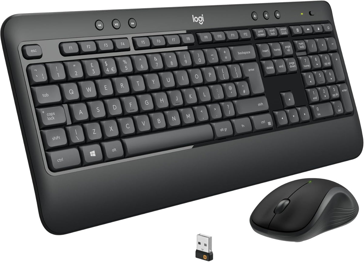 Logitech MK540 Advanced Kombi – Kabellose Tastatur und Maus für Windows, Deutsche QWERTZ-Tastatur – Schwarz