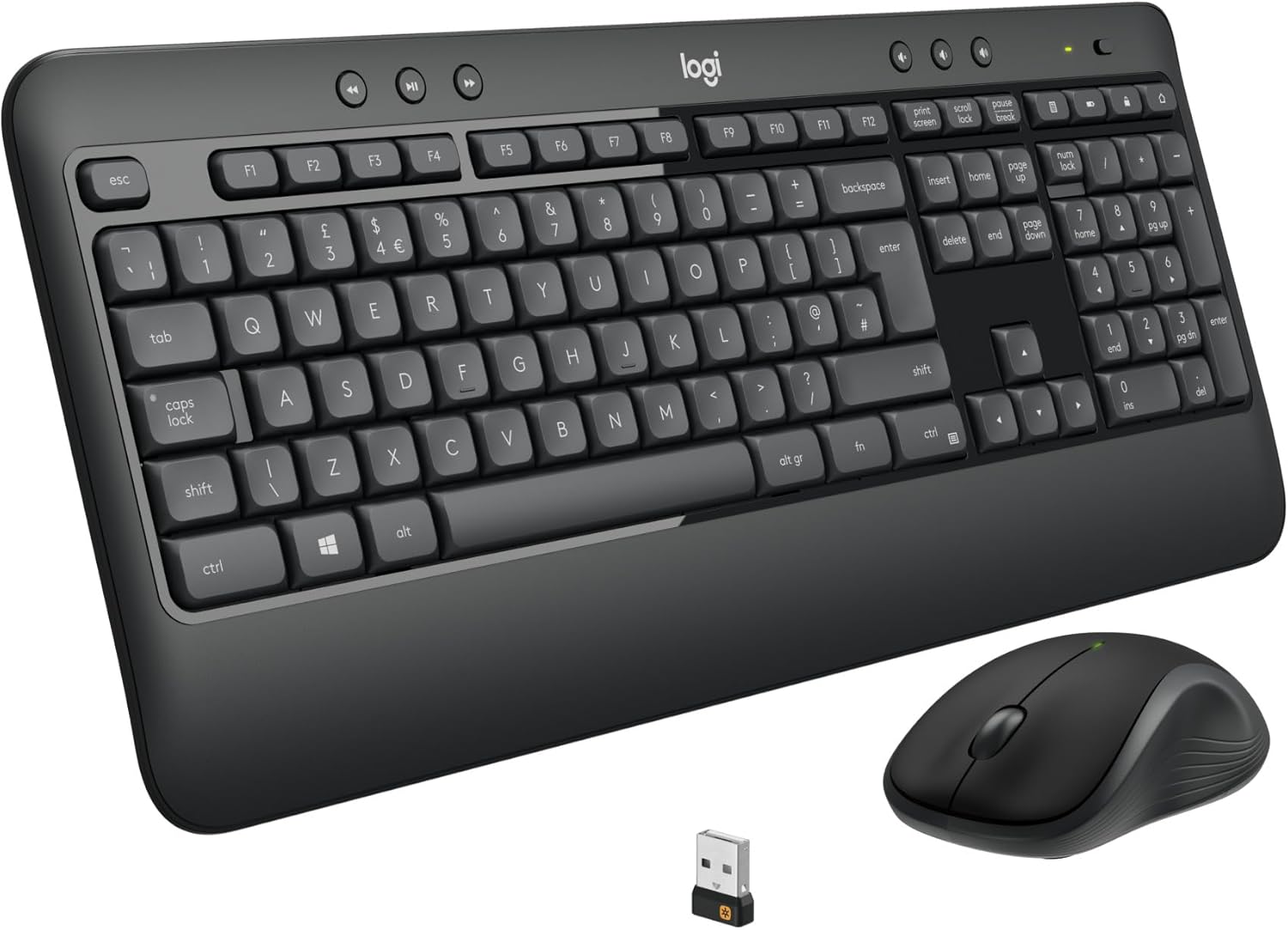 Logitech MK540 Advanced Kombi – Kabellose Tastatur und Maus für Windows, Deutsche QWERTZ-Tastatur – Schwarz