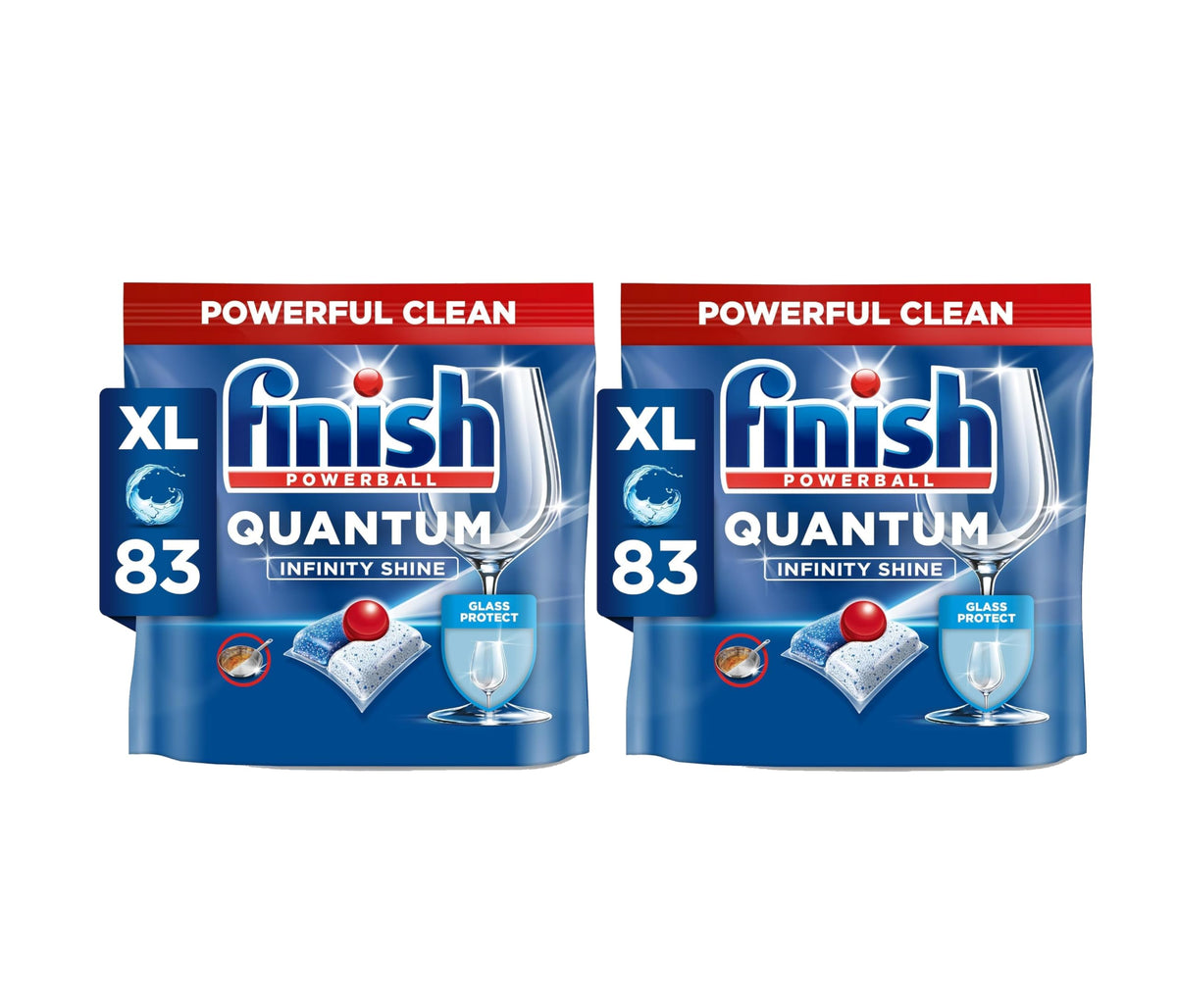 Finish Quantum Infinity Shine Spülmaschinentabs – kraftvolle Reinigung, Fettlösekraft und Glanz – 2x 83 Finish Caps