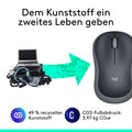 Logitech M185 Kabellose Maus, 2,4 GHz mit USB-Nano-EmpfŠnger, 12 Monate Batterielaufzeit, 1000 DPI Optical Tracking, FŸr Links- und RechtshŠnder, Kompatibel mit PC, Mac, Laptop - Grau