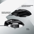 Logitech G G502 X Kabelgebundene Gaming-Maus - LIGHTFORCE Hybrid optisch-mechanische Primärschalter, HERO 25K Gaming-Sensor, Kompatibel PC, East Europe Package - macOS/Windows