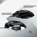 Logitech G502 X Gaming-Maus kabelgebunden | LIGHTFORCE | 25K DPI