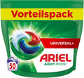 Ariel Waschmittel Pods All-in-1, Flüssigwaschmittel Kapseln 50 Waschladungen, Universal+, Kraftvolle Fleckentfernung ab der 1. Wäsche
