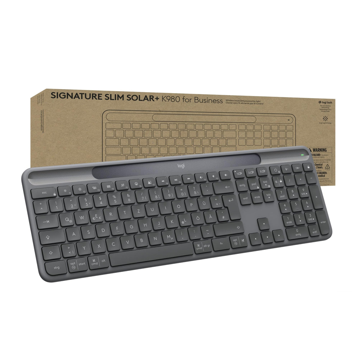Logitech MK950 Signature Slim kabelloses Tastatur-Maus-Set, schlankes Design, leise tippen, Wechsel zwischen DREI Geräten, Bluetooth, mehrere Betriebssysteme, Windows, Mac, DEU QWERTZ-Layout, Graphit