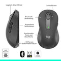 Logitech Signature M650 Kabellose Maus - für kleine bis mittelgroße Hände, 2-Jahres-Batterie, Leise Klicks, Anpassbare Seitentasten, Bluetooth, Kompatibilität mit Mehreren Geräten - Grau