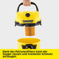 KÄRCHER Nass-/Trockensauger WD 3 V-17/4/20, inkl. Patronenfilter, Vliesfilterbeutel, 1.000 W, Kunststoffbehälter: 17 l, Saugschlauch: 2 m und Schlauchaufbewahrung, Blasfunktion, Boden- und Fugendüse