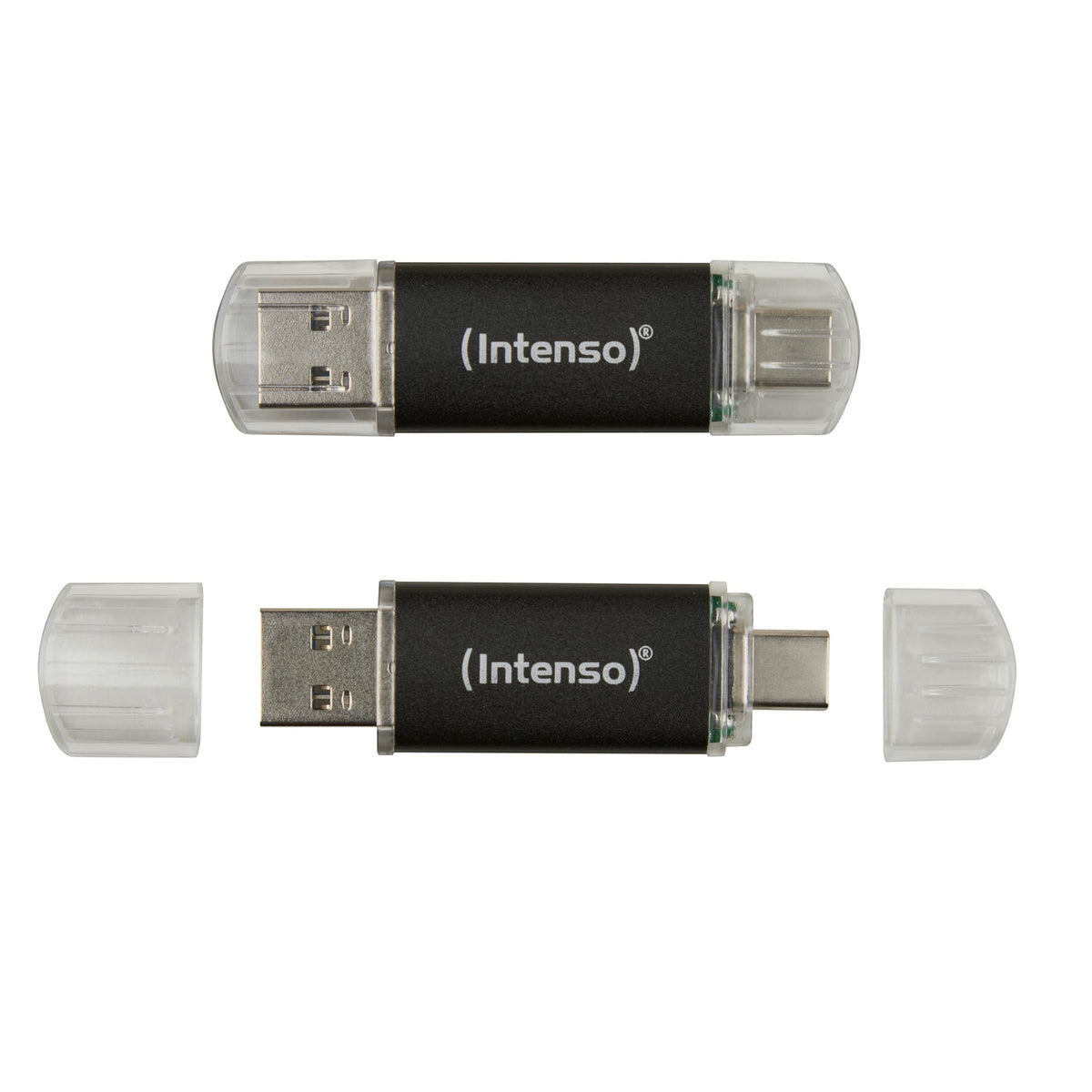 Intenso Twist Line 256 GB, Dual USB-Stick 3.2 Gen 1x1, USB-C und USB-A, 70MB/s, Anthrazit