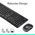 Logitech MK270 Wireless Keyboard and Mouse Set, 2.4 GHz Wireless Connection via Nano USB Receiver, Long Battery Life, for Windows and ChromeOS PCs/laptops, German QWERTZ Layout - blac
