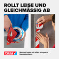 tesa Signal Markierungsklebeband UNIVERSAL - selbstklebendes Warnband zur permanenten Markierung und Kennzeichnung von Gefahrenzonen - aus robustem PP - 66 m x 50 mm - Rot/Weiß
