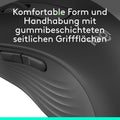 Logitech Signature M650 L Kabellose Maus - für große Hände, Leise Klicks, Anpassbare Seitentasten, Bluetooth, Kompatibilität mit mehreren Geräten - Grau