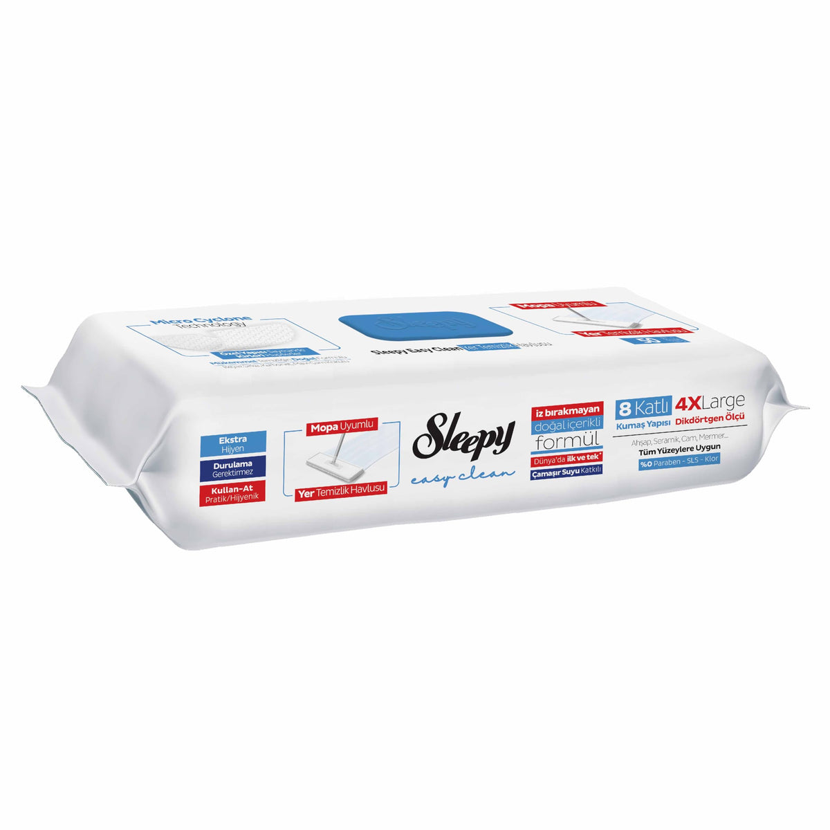 Sleepy Easy Clean Oberflächenreinigungstücher Bleichzusatz 6er Packung 6x100 (600 Blatt) Putztücher