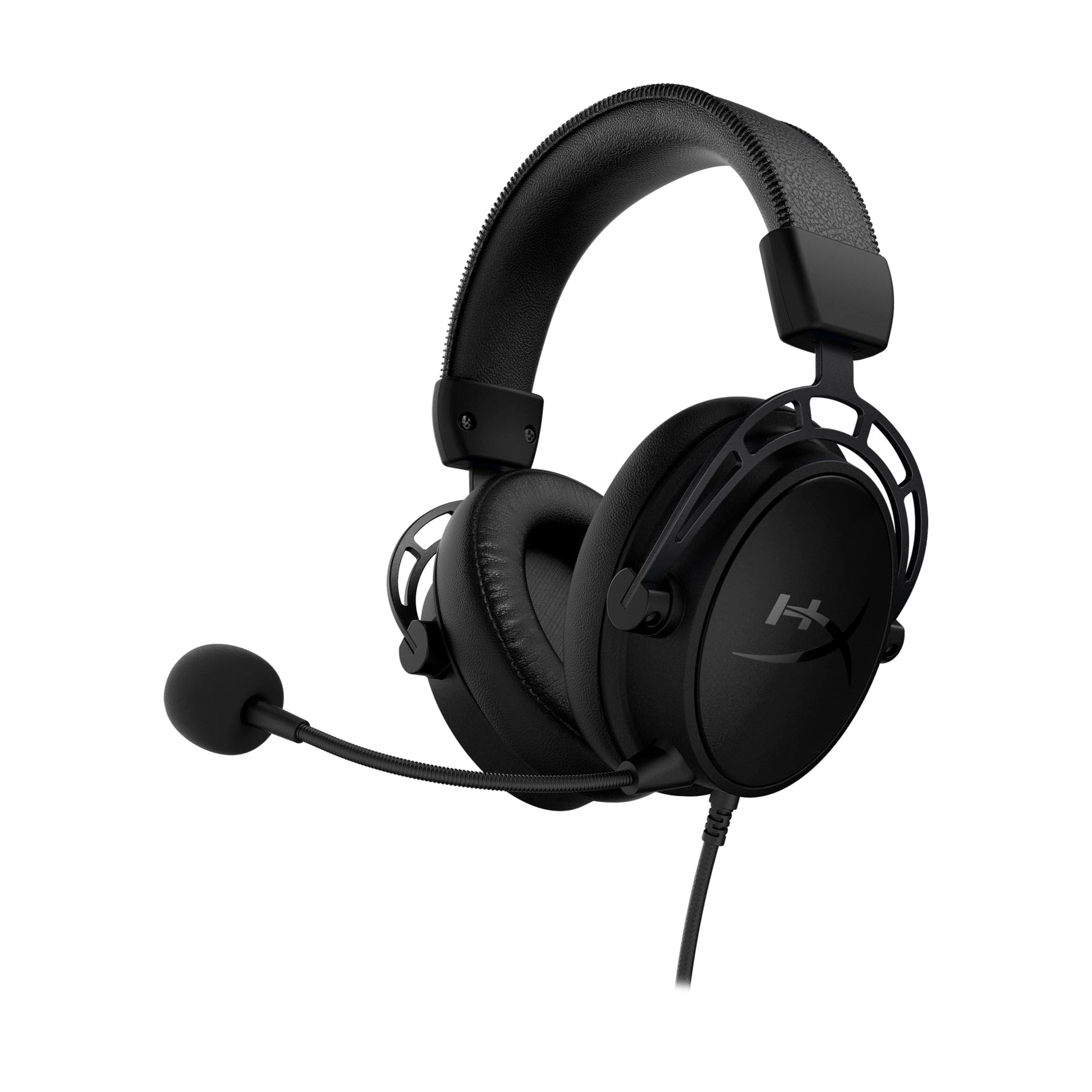 HyperX Cloud Alpha Gaming Headset, Over-Ear, 50 mm Dual-Chamber-Treiber, Memory Foam, Aluminiumrahmen, abnehmbares Noise-Cancelling Mikrofon, 3,5 mm Klinke, PC/PS5/PS4/Xbox/Switch, Schwarz-Rot
