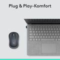 Logitech M185 Kabellose Maus, 2,4 GHz mit USB-Nano-EmpfŠnger, 12 Monate Batterielaufzeit, 1000 DPI Optical Tracking, FŸr Links- und RechtshŠnder, Kompatibel mit PC, Mac, Laptop - Grau