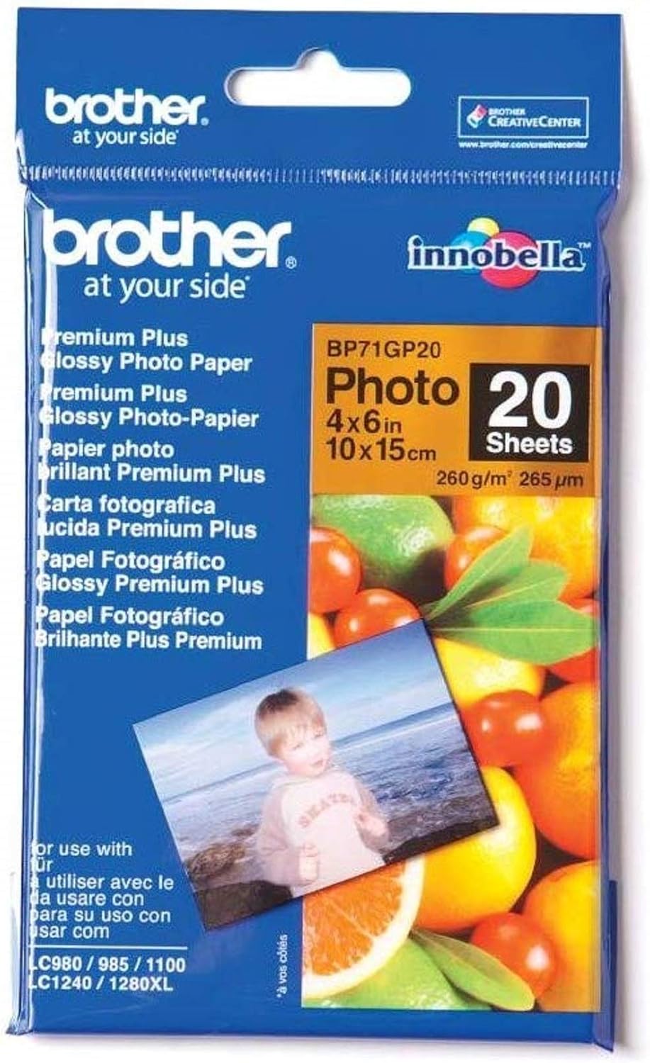 Brother BP71GP20 Fotopapier A6 20BL 260g/qm für MFC-6490CW DCP-375CW 6890CDW