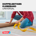 tesa Doppelseitiges Klebeband Universal - Vielseitiges Klebeband für Verpackungen, Deko und Teppiche oder zum Basteln - 5 m x 50 mm