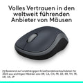 Logitech M185 Kabellose Maus, 2,4 GHz mit USB-Nano-EmpfŠnger, 12 Monate Batterielaufzeit, 1000 DPI Optical Tracking, FŸr Links- und RechtshŠnder, Kompatibel mit PC, Mac, Laptop - Grau