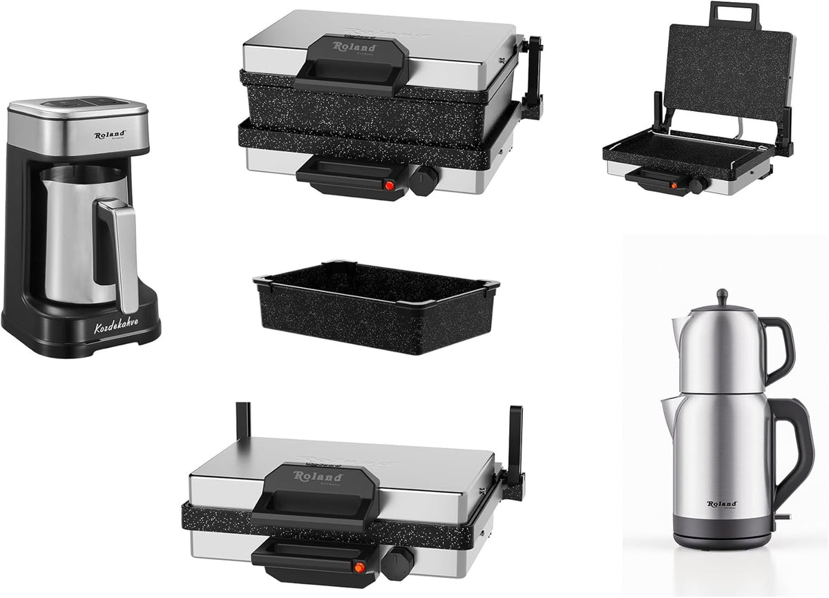 Roland Germany Multigrill 2000W Kontaktgrill Teflon – Setansicht