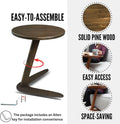 Beistelltisch aus natürlichem Holz – Moderner Design-Tisch mit massivem Kiefernholz, leicht und stabil, perfekt für Sofa & Wohnzimmer, Größe: Medium Dunkles Walnuss (Dunkle Walnuss, 40cm)