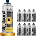 Roland Camping Butan Gaskartusche 227g – 8 Stück MSF-1a Bajonett