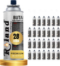 Roland Camping Butan Gaskartusche 227g – 28 Stück Gaskartuschen für Schweißbrenner Gaskocher, Lötbrenner & Heizung – Premium Qualität Butangas mit oder ohne Gasbrenner (28 Stück)