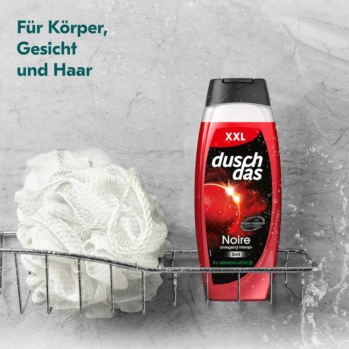 Duschdas 3-in-1 Duschgel & Shampoo Noire XXL Duschbad mit Fresh-Energy-Duftformel sorgt für einen erfrischenden Start in den Tag 450 ml