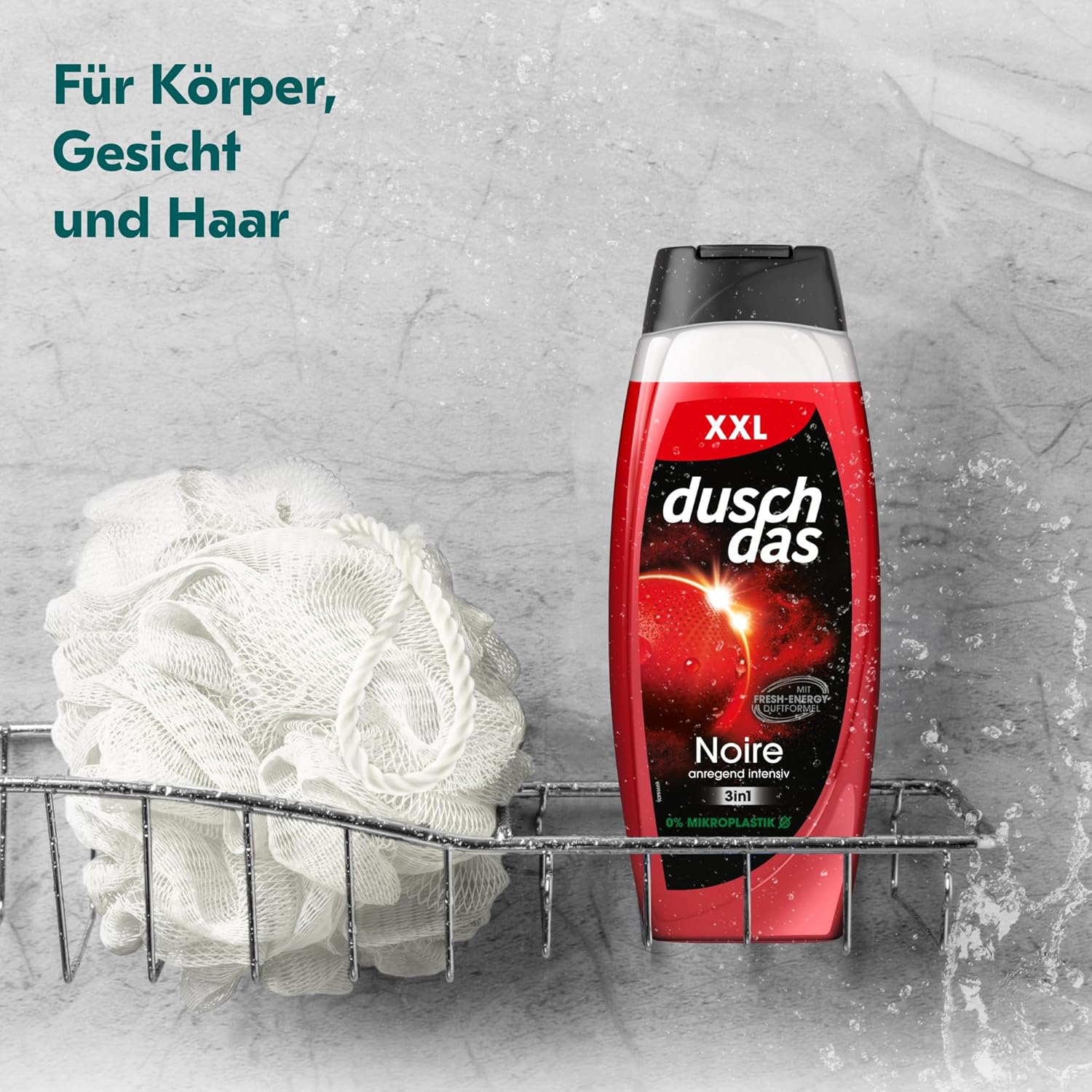 Duschdas 3-in-1 Duschgel & Shampoo Noire XXL Duschbad mit Fresh-Energy-Duftformel sorgt für einen erfrischenden Start in den Tag 450 ml