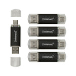 Intenso Twist Line 256 GB, Dual USB-Stick 3.2 Gen 1x1, USB-C und USB-A, 70MB/s, Anthrazit