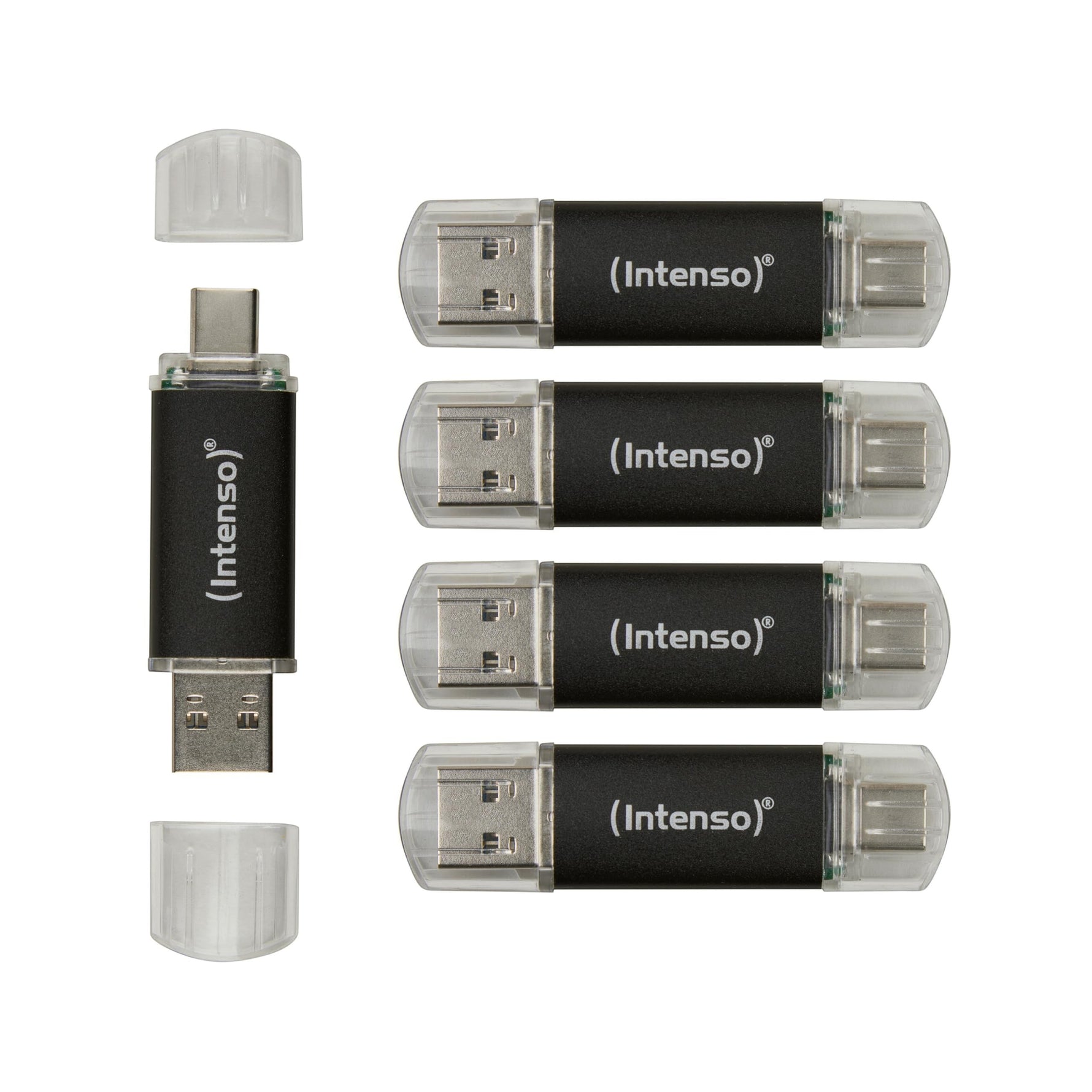 Intenso Twist Line 256 GB, Dual USB-Stick 3.2 Gen 1x1, USB-C und USB-A, 70MB/s, Anthrazit