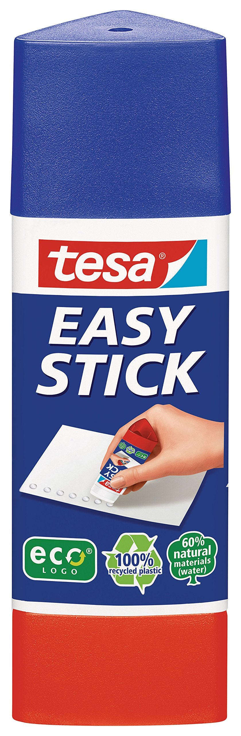tesa Stick ecoLogo - Geruchsneutraler Klebestift für Papier und Pappe - Lösungsmittelfrei und Umweltschonend - 4 x 20 g