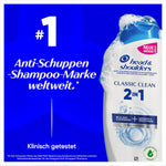 Head & Shoulders Classic Clean 2-in-1 Anti-Schuppen Shampoo und Pflegespülung 1000ml Pumpspender. Schuppenfrei