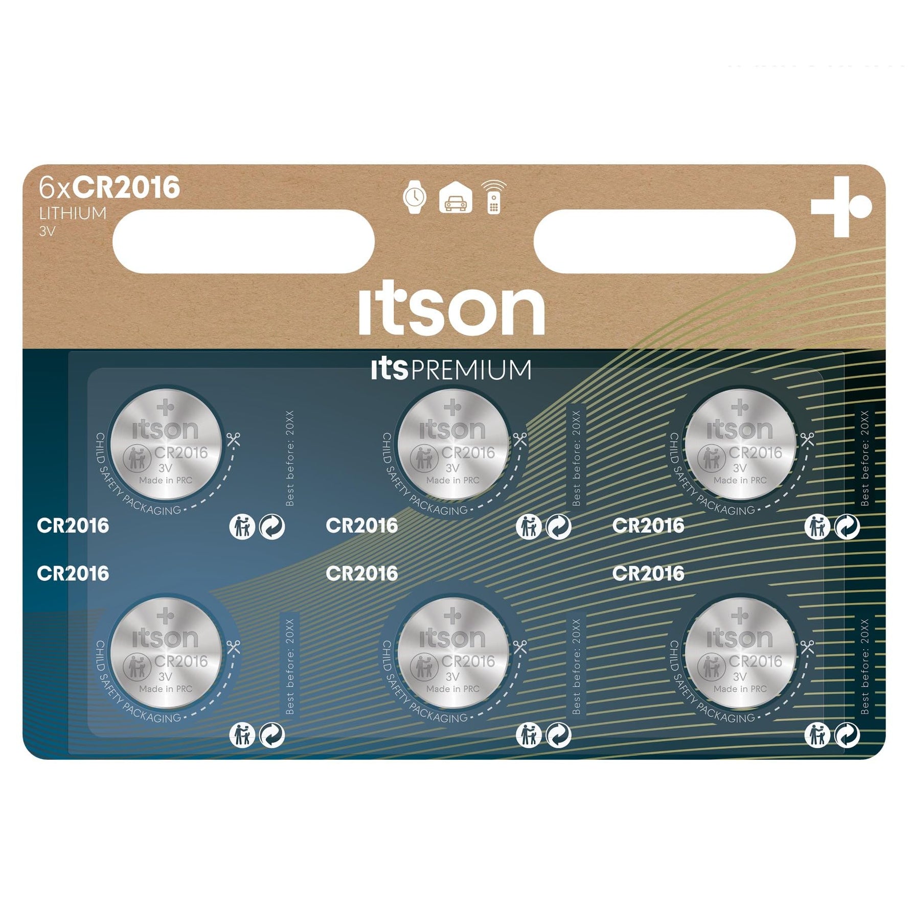 ITSON, CR2016 Batterien, 3V, Knopfzellen, 4 Stück, am besten für Autoschlüssel, Uhren und Herzfrequenzmesser