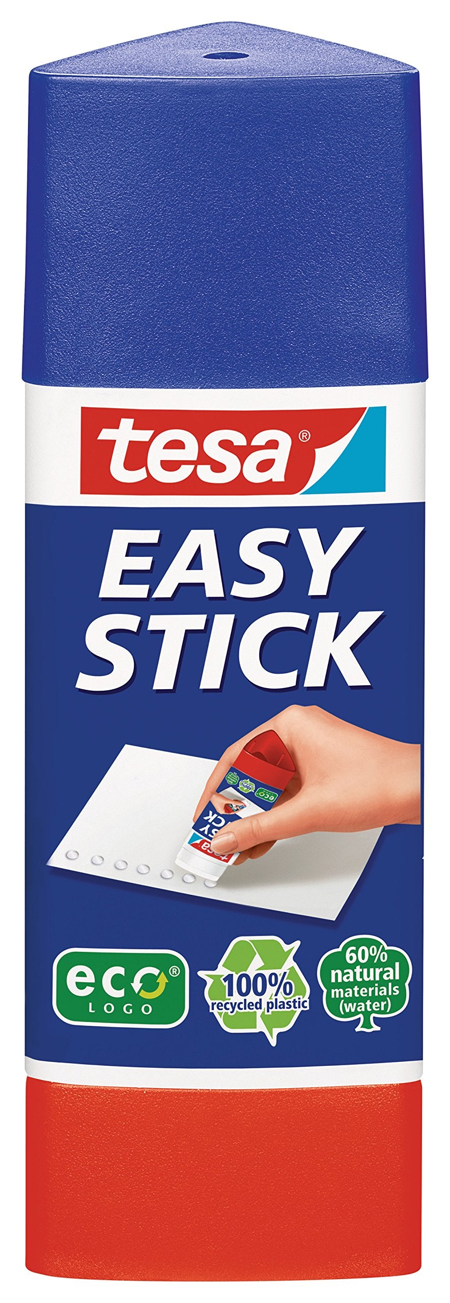 tesa Stick ecoLogo - Geruchsneutraler Klebestift für Papier und Pappe - Lösungsmittelfrei und Umweltschonend - 4 x 20 g