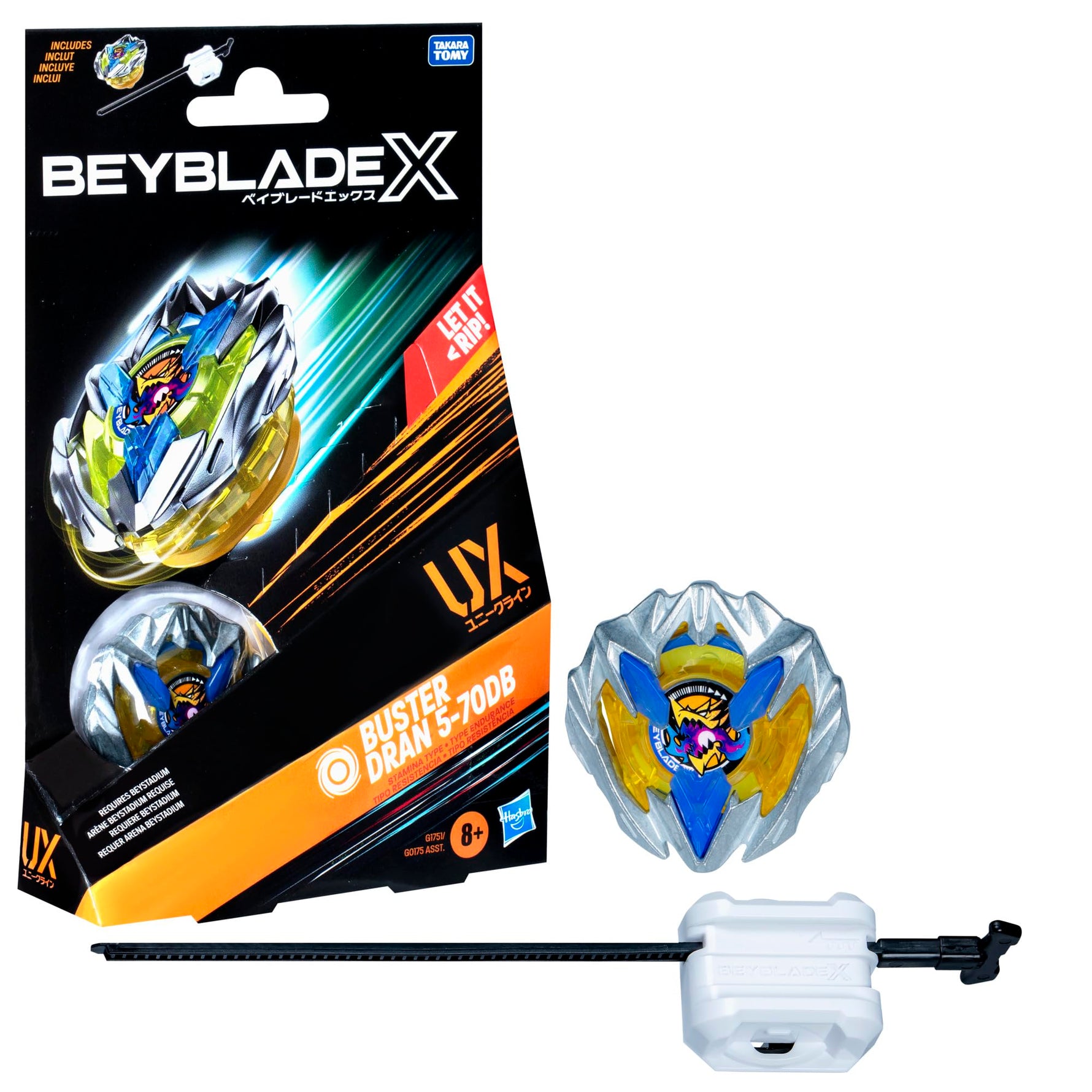 Hasbro Beyblade X Buster Dran 1-60A UX Starter Pack, Kreisel und Starter