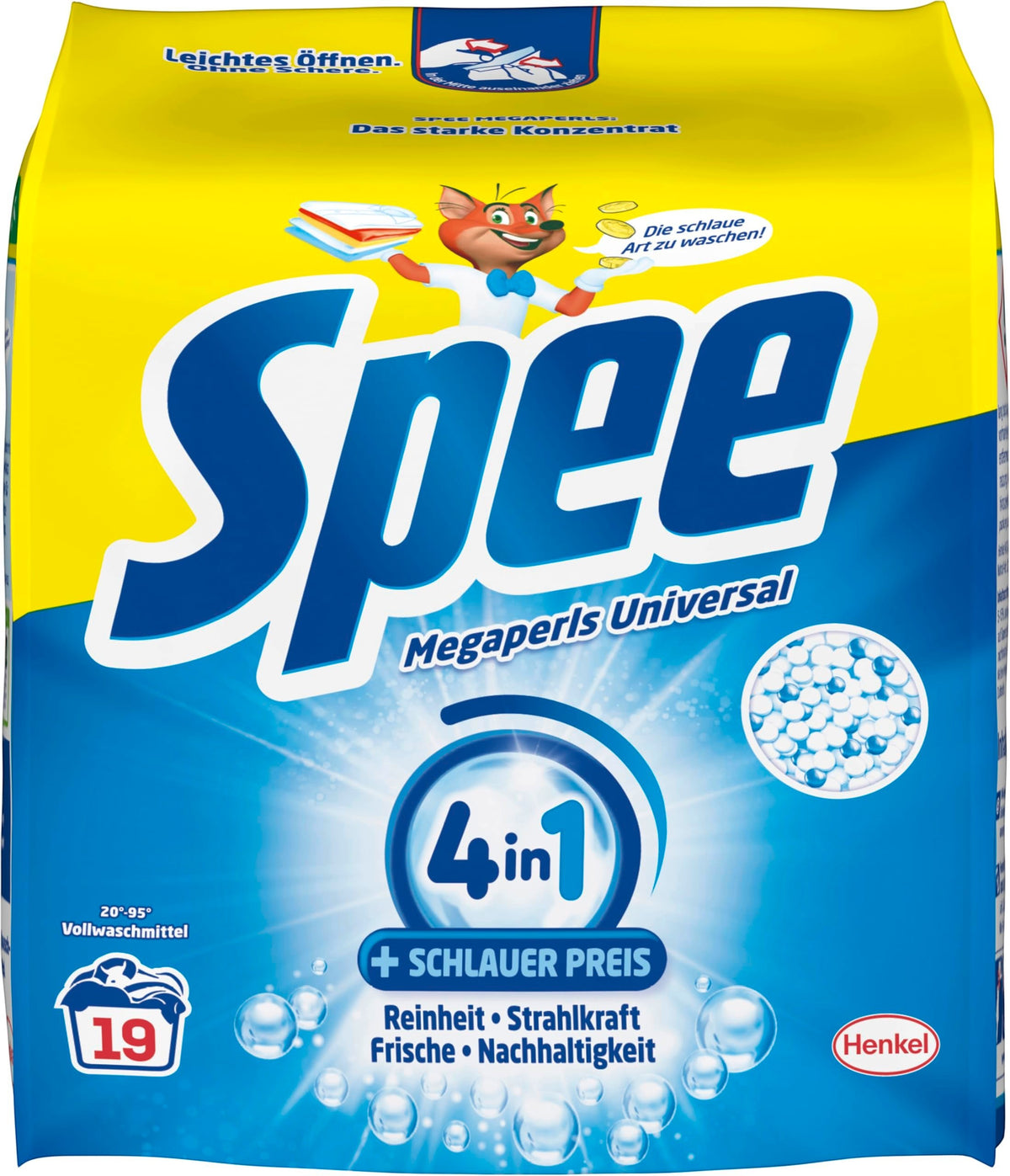 Spee, Megaperls Color 3+1, Colorwaschmittel, 54 (3 x 18) Waschladungen, Reinheit, Strahlkraft und Frische für deine Buntwäsche - zum schlauen Preis