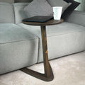 Beistelltisch aus natürlichem Holz – Moderner Design-Tisch mit massivem Kiefernholz, leicht und stabil, perfekt für Sofa & Wohnzimmer, Größe: Medium Dunkles Walnuss (Dunkle Walnuss, 40cm)