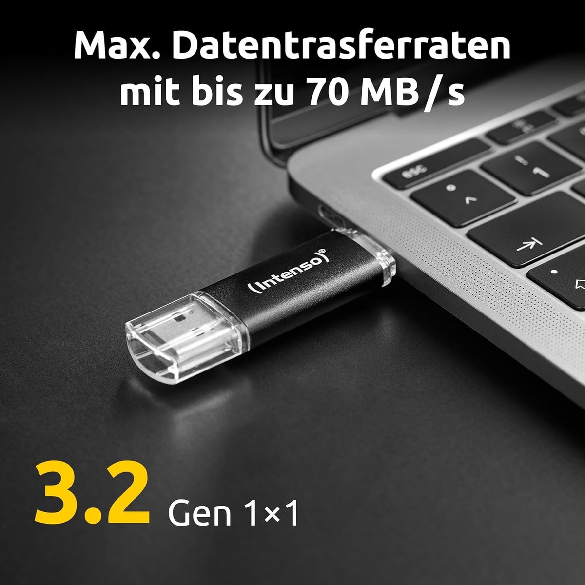 Intenso Twist Line 256 GB, Dual USB-Stick 3.2 Gen 1x1, USB-C und USB-A, 70MB/s, Anthrazit