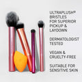 Real Techniques Everyday Essentials + Make-up-Schwamm-Set, Make-up-Pinsel und Make-up-Mixer-Schwamm, für Foundation, Rouge, Bronzer, Lidschatten und Puder, 5-teiliges Set