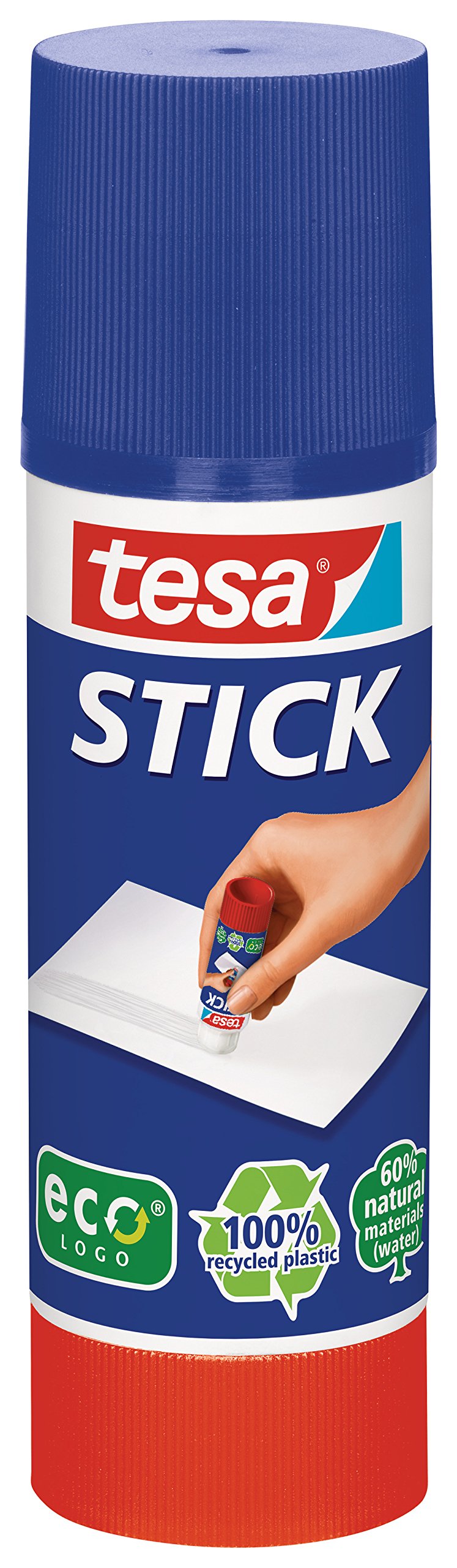 tesa Stick ecoLogo - Geruchsneutraler Klebestift für Papier und Pappe - Lösungsmittelfrei und Umweltschonend - 4 x 20 g