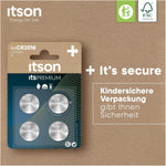 ITSON, CR2016 Batterien, 3V, Knopfzellen, 4 Stück, am besten für Autoschlüssel, Uhren und Herzfrequenzmesser